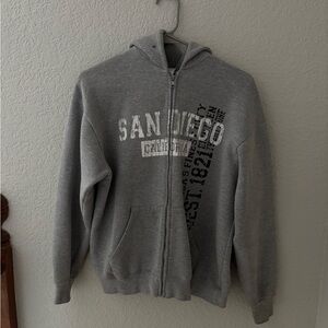 Men's Gray Zip-Up Hoodie